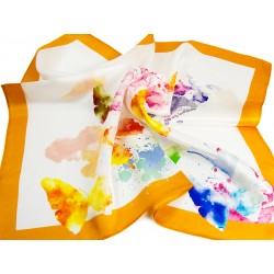 SILK SCARF BUTTERFLY-ORANGE