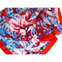 SEIDENHALSTUCH MAGNOLIA-RED