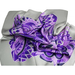 SILK SCARF OLIV-GREY
