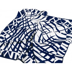POLYESTER SCARF LINE-DEEP BLUE