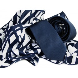 TIE + SCARF LINE DEEP BLUE