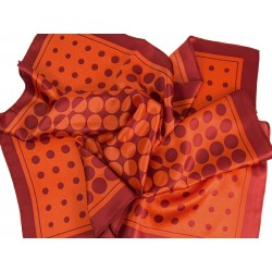 SILK SCARF DOTS-TOMATO