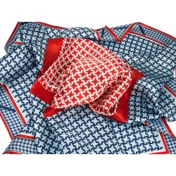 SILK SCARF PEPITKO - BLUE-2