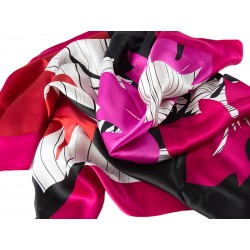 SEIDENHALSTUCH FLOWER-RED