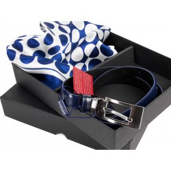 SEIDENSCHAL DOTS + LEDERBAND