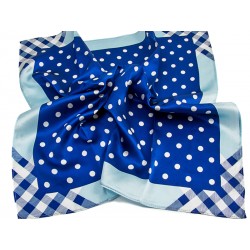APASZKA JEDWABNA DOTS-TOP-BLUE
