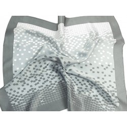 APASZKA JEDWABNA BLOCKS - GREY